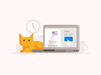 Credit Karma: Filing Taxes on Time cat computer federal file kitten laptop payment software spot illustration state tax taxes
