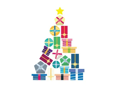 Christmas Tree art christmas design flat flatillustration gift graphic illustration star tree vector