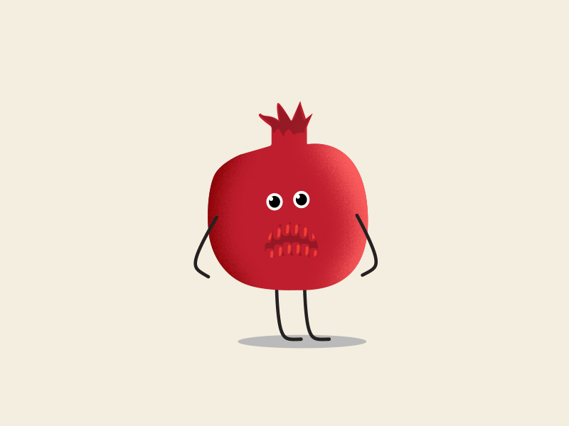 pomegranate 2d animation animated gif fruit fun funny pomegranate touth