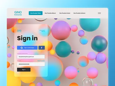 Gino aqua dribbble facebook georgia gino ginoparadise google interface park sign in sign up sokhumi ui uiux ux web web design webdesign website website design