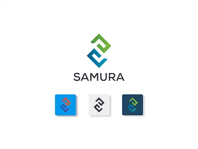 S Letter Logo / Samura alphabet logo blue box brand design brand identity branding branding logo corporate green identity it service letter logo design logo designer logodesign logos s s letter simple s technology