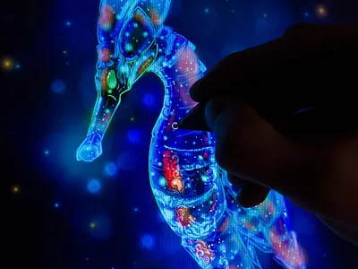 Neonautics v.02 album art alien cover art draw drawing electronic electropop graphic design illustration lights neon neonautics sea sea horse skyqode space synthpop ultraviolet wacom wacom cintiq