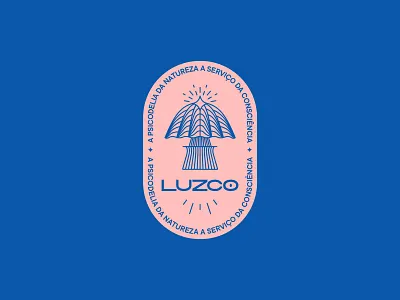 Luzco Branding blue enlightened light luz monoline mushroom pink psychedelic salmon vector