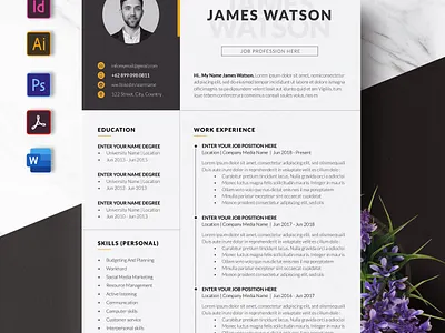 CV a4 clean cover letter creatiforest creative curriculum vitae cv cv design minimal resume template