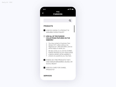 Daily UI Challenge #092 - FAQ daily ui dailyui faq