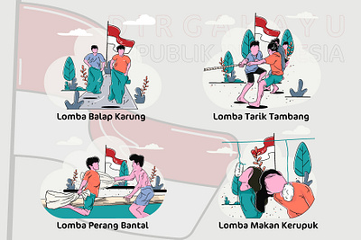 Traditional games in indonesia design flat flat design graphic icon illustration modern pattern ui ux vector