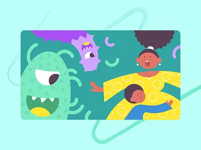 SuperMom_1 african african woman flat illustration illustrator microbes protection ui vector