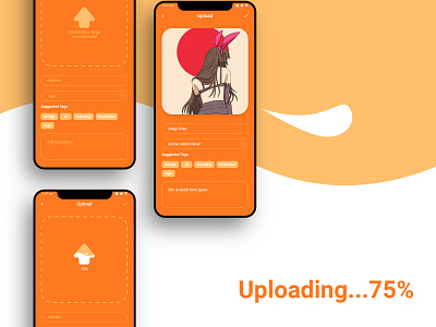 Upload Screen UI Design app art artwork design illustration mobile app mobile apps ui uidesign uiux upload upload file uploading ux