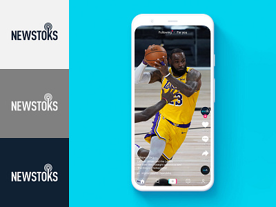 NewsToks Pixel Mockup basketball branding design google icon identity logo mark nba pixel symbol tiktok typography