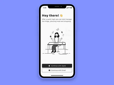 Onboarding screen app clean ui design figma food illustration ios login minimal minimalistic mobile app monochromatic onboarding sign in sign up simple clean interface ui ux welcome page welcome screen