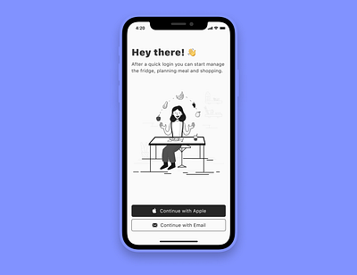 Onboarding screen app clean ui design figma food illustration ios login minimal minimalistic mobile app monochromatic onboarding sign in sign up simple clean interface ui ux welcome page welcome screen