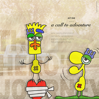 The hero’s journey—act one art artwork campbell concept digital graffiti hero illustration journey pop visual