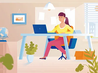 Office adobe illustrator animation character design explainer video girl illustration office vector woman workplace