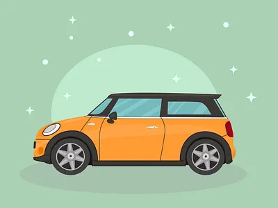 Cute Mini Cooper car drawing illustration mini cooper vector artwork vector car vector illustration