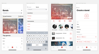 Music band ui ux