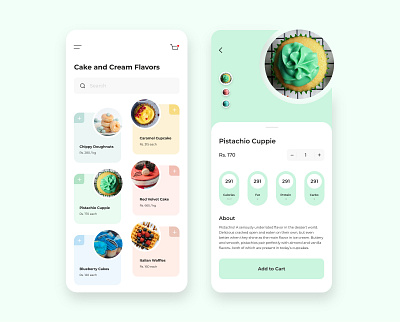 Dessert app Design add to cart branding card design cards ui delivery app design designer desserts food app mobile app mobile app design mobile design mobile ui ui ui design uiux ux design