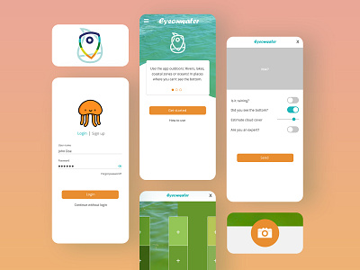 EyeOnWater Colour App app application branding citizen clean concept design doodle interface mobile phone redesign research typography ui ui design uidesign user interface ux water