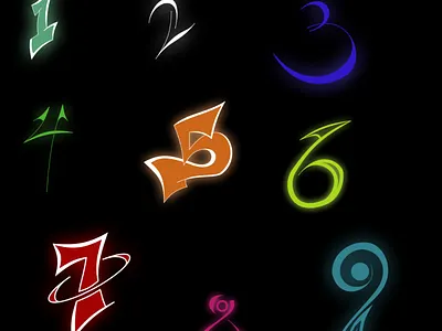 Numbers lettering numbers typography