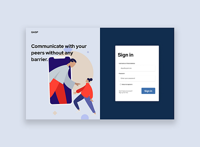 Week #01 - Gasp Messaging Client design illustration ui web