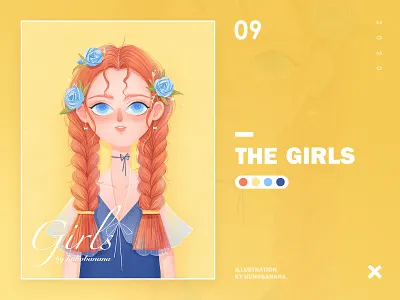 Illustration09 character design flower girl illustration procreate rose