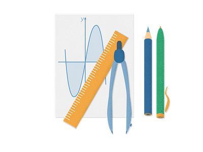 Maths stationery set Illustration adobe photoshop design illustration landing math mathematics school stationery study