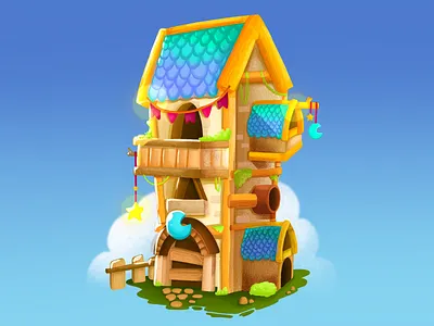 Magic house colombia concept digital house illustration magic yaffa