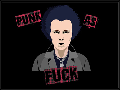 Punk As Fuck Poster Design adobe illustrator art design digital drawing graphic graphic design illustration illustrator poster poster art poster design punk sid vicious