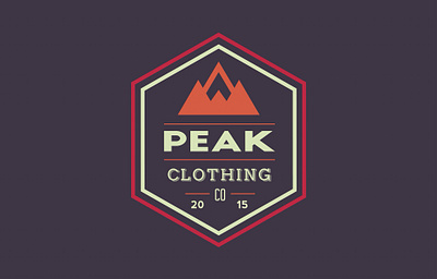 Peak Clothing Co. apparel badge logo branding hiking hipster outdoor shirt sticker travel