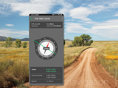 DailyUI 029 app compass compass app daily 100 challenge daily ui daily ui 029 dailyui dailyui 029 dailyui029 dailyuichallenge directions geocaching geocaching compass hiking app map map app navigation navigation app uidesign uidesigner