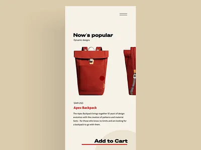 Checkout | Transition animation backpack checkout circles credit card ecommerce app interaction motion red transition typography