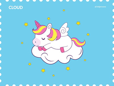 Cloud - Day 5 100dayschallenge 100daysofillustration animation cloud clouds design flat illustration illustrator rainbow simple simpleillustration star stars unicorn unicorns vector