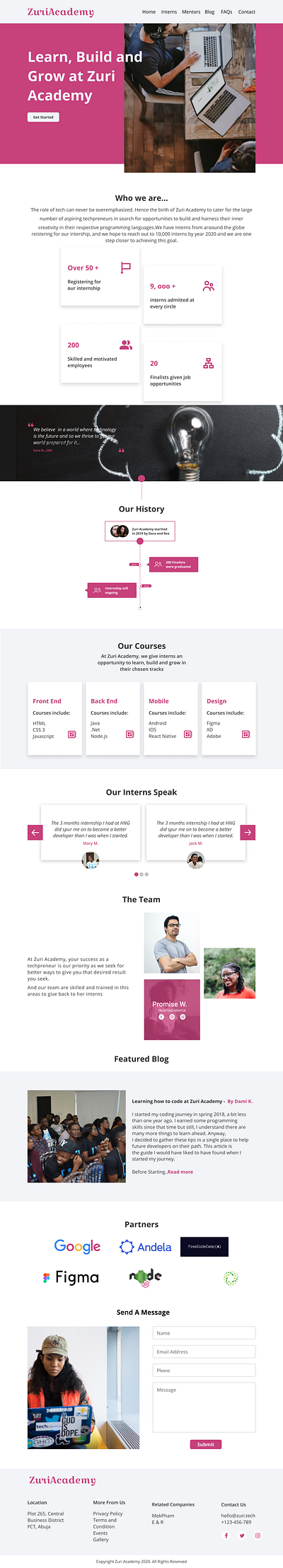 Zuri Internship design ui ux web