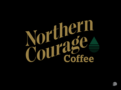 Northern Courage Coffee logo adobe illustrator branding coffee logo drip drop golden graphic hipster illustration logo logodesign logotype macklin font retro style serif typeface typography vector