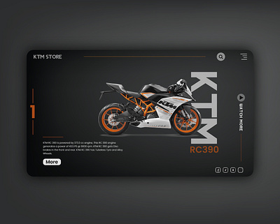 KTM Bike Store(Concept) dark illustrator landingpage redesign uiux user experience xd xd ui kit