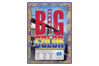 Big Color - promotional poster art direction big branding bridge golden gate bridge graphic design illustration leap photo montage photo retouching photoshop poster promotional design red san francisco