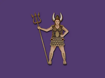 Maude Enamel Pin big lebowski dan kuhlken dkng dkng studios geometric illustration maude nathan goldman the big lebowski vector viking
