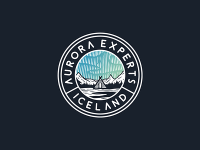 Aurora Experts aurora aurora borealis badge branding design iceland illustration lettering lockup logotype stamp typography