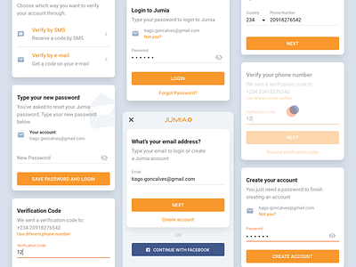 Single Sign-On UI cards jumia login login form sso ui design ui ux