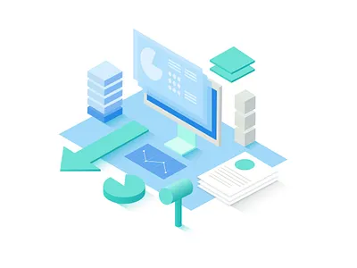 Lincer illustration isometric art tech vector