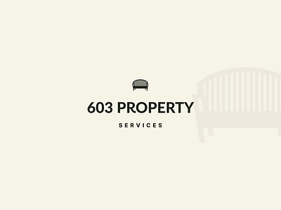 603 Property Services Primary Long bench brand brand identity branding elegant exterior exterior design garden icon identity landscape design logo logodesigner mark minimal minimalism property typography