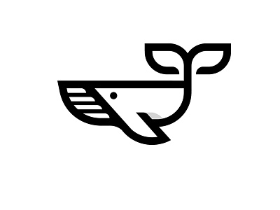 whale fish logo mark minimal whale