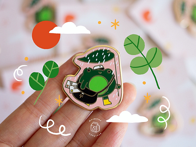 Frog postman pin delivery enamel pin frog pin postman