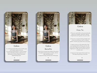 Cobra Pose adobexd app design design mobile practice typography ui web yoga yoga app yoga pose
