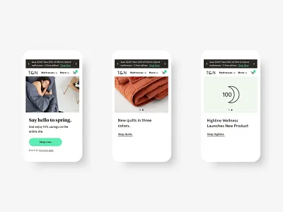 Ecommerce Homepage Hero with 3-up Messaging for Mobile e commerce mobile ui ux visual design