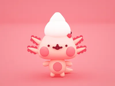 Amai - Pasteleria Kawaii 3d ajolote axolotl c4d character character design cinema 4d cute illustration kawaii mascot mascot character octane toy