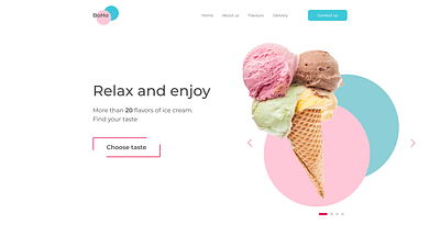 Landing page of ice cream 003 dailyui dailyuichallenge design ice cream landing design landing page ui ux ui design web