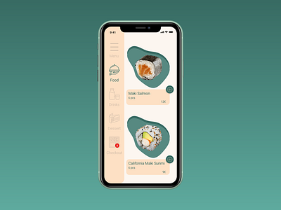 Daily UI challenge 043 app app design daily ui dailyui food japanese food menu bar menu design mobile mobile app mobile app design sushi ui ui challenge ux ux design uxdesign uxui