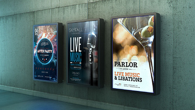 MGM Posters: Eyecandy, Skyfall, Parlor branding creative creative design design design agency designer designs digital art digitalart graphic design graphicdesign illustration logo marketing marketing agency poster poster art poster design