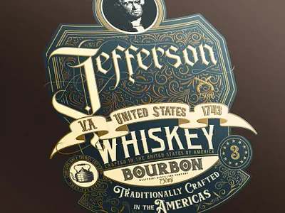 Jefferson label variations alcohol art direction artist artwork bottle bottle mockup branding client design art drinks graphic design graphicdesign hiro hein johndoela logo typography whiskey
