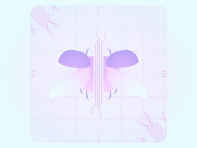 Incredible Creatures Week #1 bug creatures design illustration incredible insect light blue pink purple tech vector wings